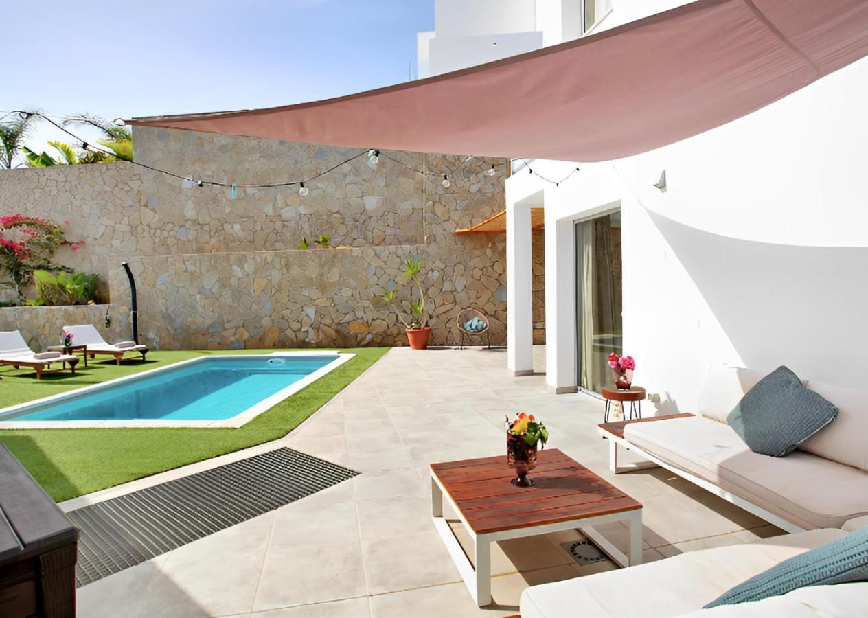 Dream Villa With Heated Pool, Rooftop & Ocean Views Mogán Exterior foto